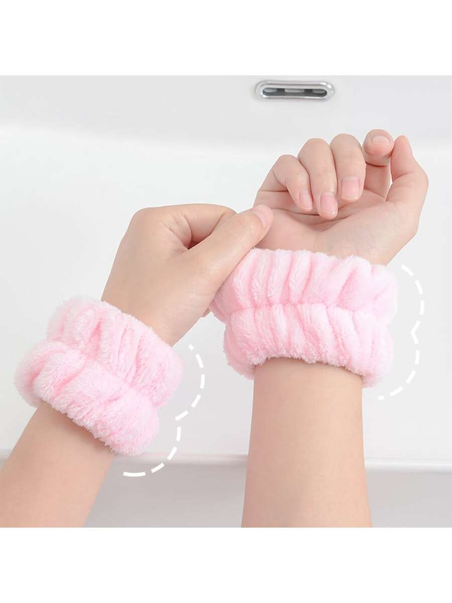2pcs Water-Absorbing & Waterproof Face Washing Wristbands For Women, Protective Wrist Sleeves For Hand Washing, Bracelets,Skincare Headband,Beauty,Skin Care Products,Spa,Self Care,Skin Care Tools,Face