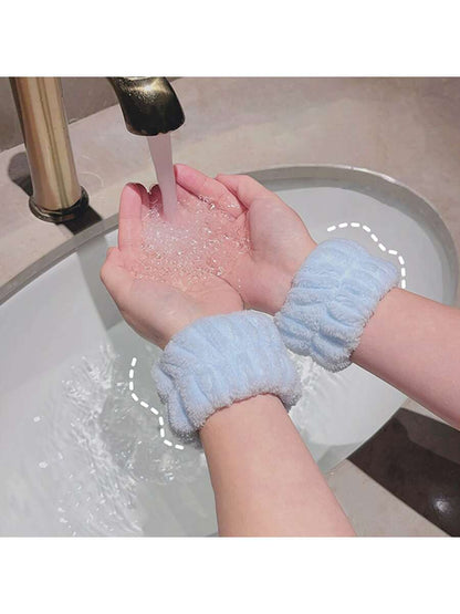 2pcs Water-Absorbing & Waterproof Face Washing Wristbands For Women, Protective Wrist Sleeves For Hand Washing, Bracelets,Skincare Headband,Beauty,Skin Care Products,Spa,Self Care,Skin Care Tools,Face