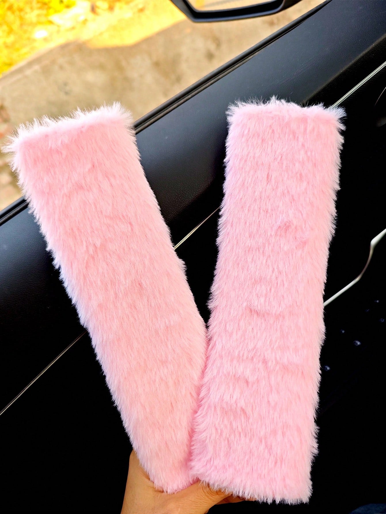 2pcs Winter Warm Short Plush Shoulder Protection, Warm And Anti Strangulation Seat Belt Protective Cover,Car Accessories Women