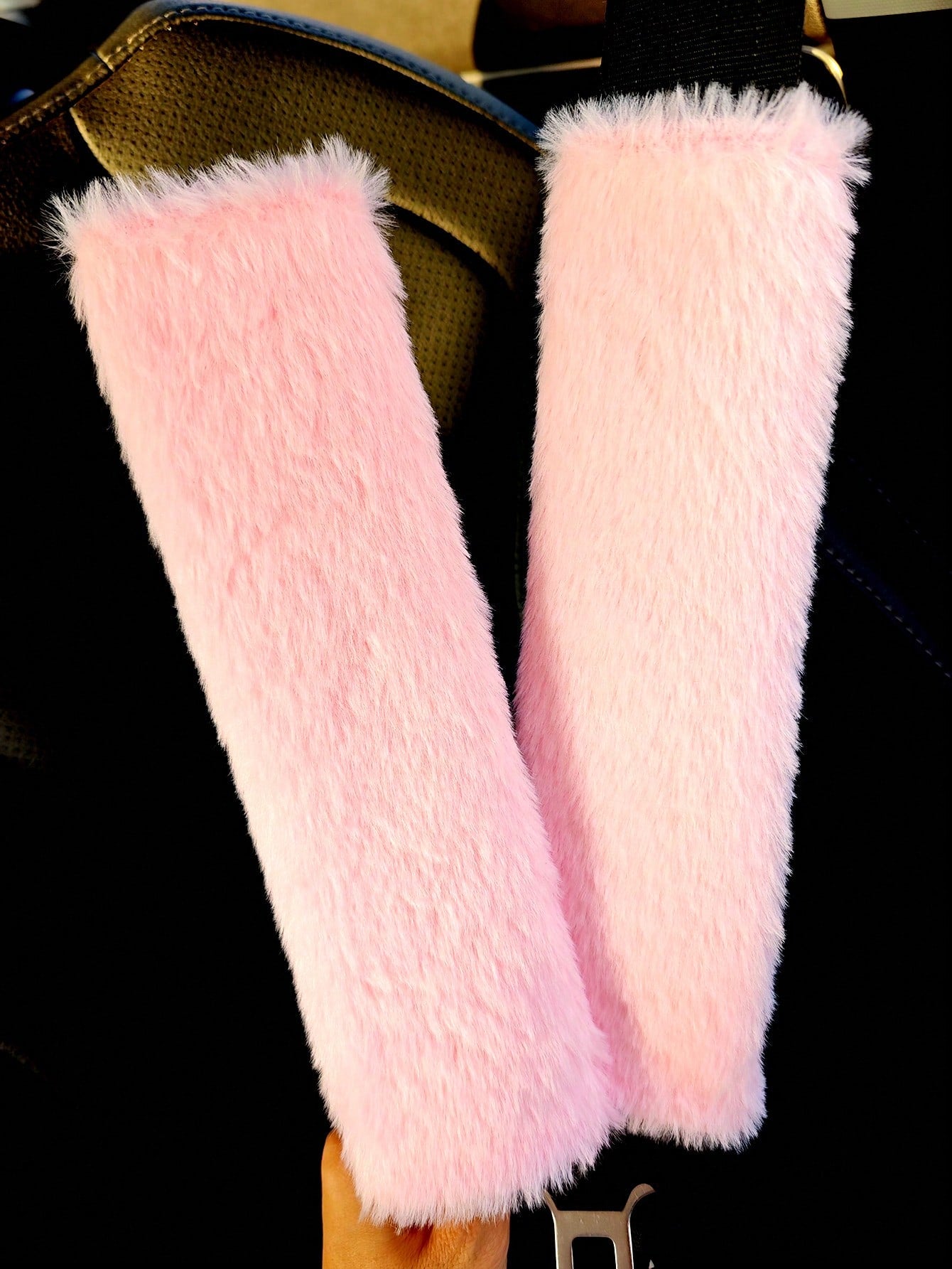 2pcs Winter Warm Short Plush Shoulder Protection, Warm And Anti Strangulation Seat Belt Protective Cover,Car Accessories Women