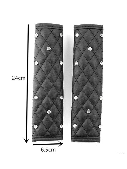 2pcsCar Diamond Seat Belt Shoulder Protector,Car Accessories Women