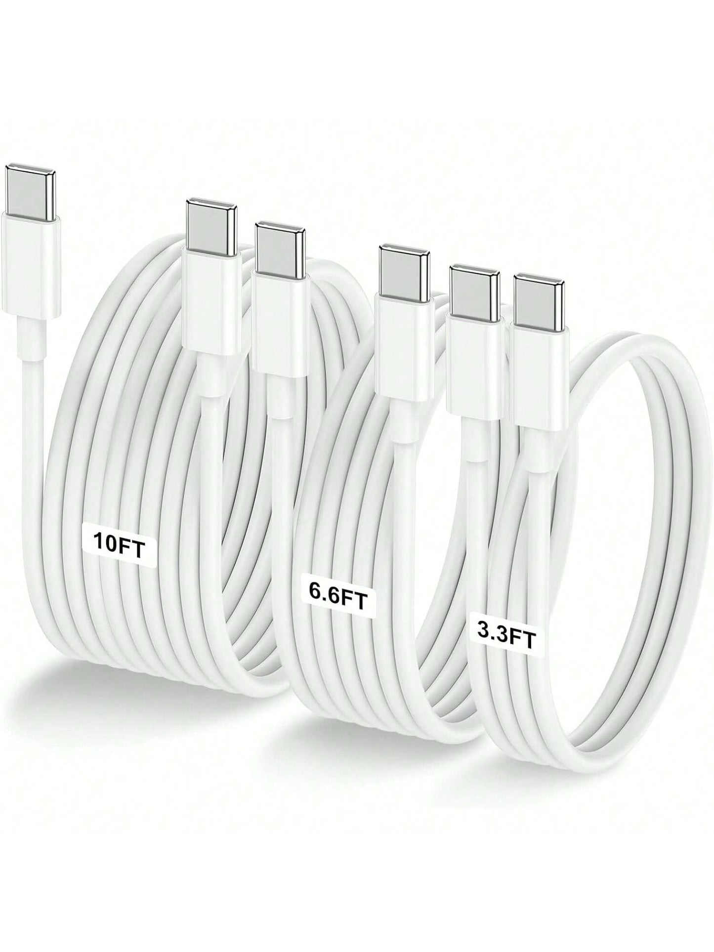 3.3ft/6.6ft/10ft USB-C To USB-C Charging Cable, USB-C Fast Charging Data Cable, USB-C Power Cord Compatible With IPhone 17 16 15 Pro Plus Pro Max, Galaxy S26 S25 S24 S23 S22, Pro/Air And More