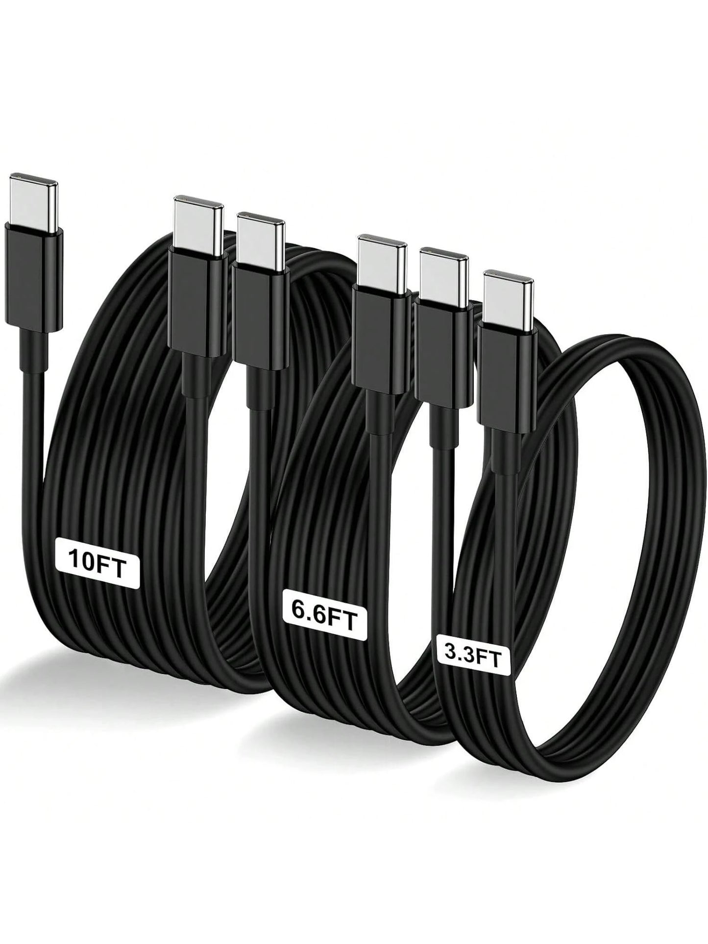 3.3ft/6.6ft/10ft USB-C To USB-C Charging Cable, USB-C Fast Charging Data Cable, USB-C Power Cord Compatible With IPhone 17 16 15 Pro Plus Pro Max, Galaxy S26 S25 S24 S23 S22, Pro/Air And More