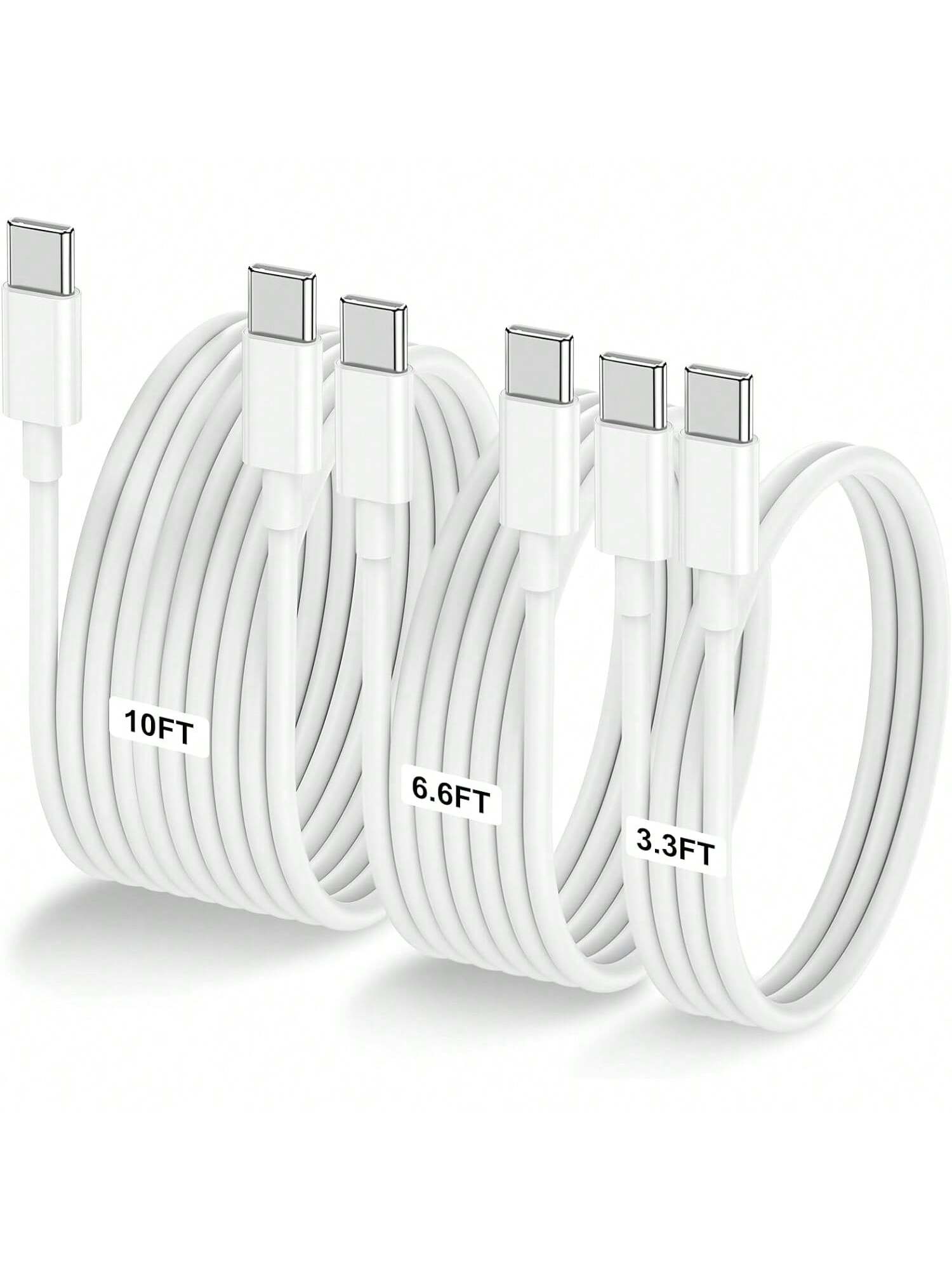 3.3ft/6.6ft/10ft USB-C To USB-C Charging Cable, USB-C Fast Charging Data Cable, USB-C Power Cord Compatible With IPhone 17 16 15 Pro Plus Pro Max, Galaxy S26 S25 S24 S23 S22, Pro/Air And More
