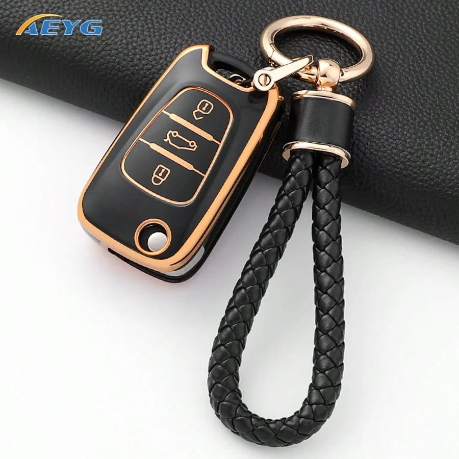 3-Button TPU Car Key Fob Shell Compatible With Hyundai I20 I30 Ix35 I35 Accent Elantra Santa Fe, Kia K2 K5 Soul Sorento Sportage Cerato Rio Picanto Protective Cover Accessory