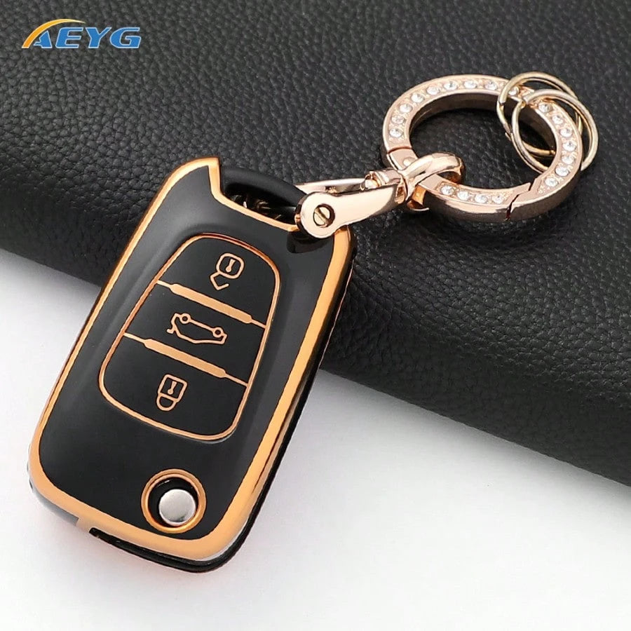 3-Button TPU Car Key Fob Shell Compatible With Hyundai I20 I30 Ix35 I35 Accent Elantra Santa Fe, Kia K2 K5 Soul Sorento Sportage Cerato Rio Picanto Protective Cover Accessory