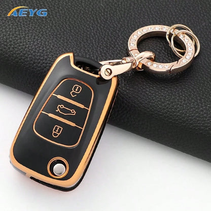 3-Button TPU Car Key Fob Shell Compatible With Hyundai I20 I30 Ix35 I35 Accent Elantra Santa Fe, Kia K2 K5 Soul Sorento Sportage Cerato Rio Picanto Protective Cover Accessory