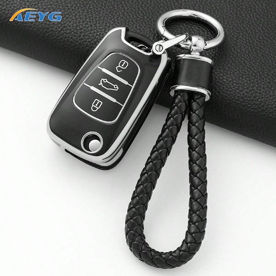 3-Button TPU Car Key Fob Shell Compatible With Hyundai I20 I30 Ix35 I35 Accent Elantra Santa Fe, Kia K2 K5 Soul Sorento Sportage Cerato Rio Picanto Protective Cover Accessory