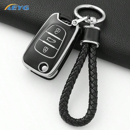 3-Button TPU Car Key Fob Shell Compatible With Hyundai I20 I30 Ix35 I35 Accent Elantra Santa Fe, Kia K2 K5 Soul Sorento Sportage Cerato Rio Picanto Protective Cover Accessory