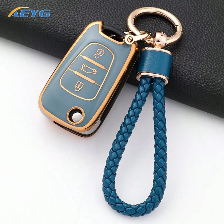 3-Button TPU Car Key Fob Shell Compatible With Hyundai I20 I30 Ix35 I35 Accent Elantra Santa Fe, Kia K2 K5 Soul Sorento Sportage Cerato Rio Picanto Protective Cover Accessory