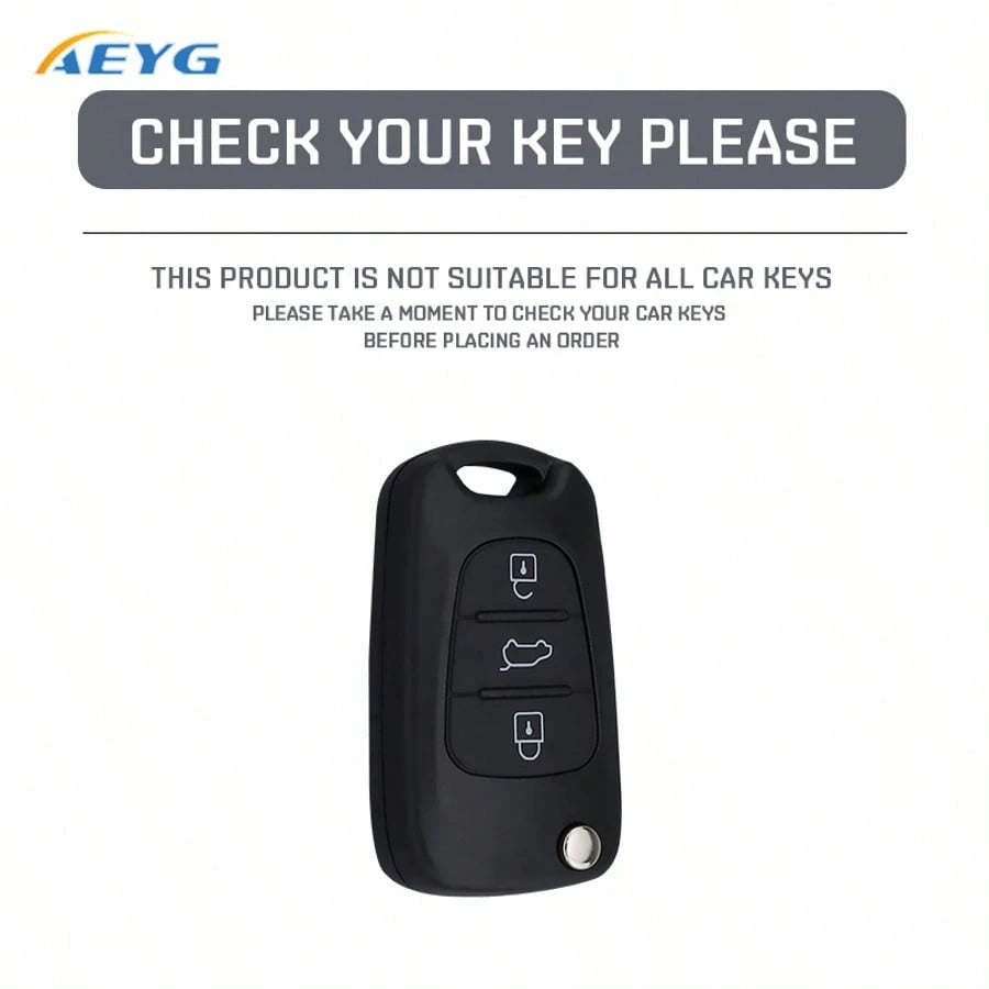 3-Button TPU Car Key Fob Shell Compatible With Hyundai I20 I30 Ix35 I35 Accent Elantra Santa Fe, Kia K2 K5 Soul Sorento Sportage Cerato Rio Picanto Protective Cover Accessory