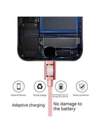 3-In-1 100W 5A Fast Charging USB To Type-C Micro Fast Charging Cable Compatible With IPhone 14 13, 3-In-1 100W Fast Charging Cable Smart Super Fast Charging Supports Multi-Port Charging USB Visualized