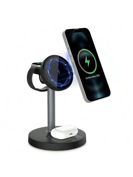 3 In 1 Wireless Charging Station, Fast Charging For IPhone 16 15 14 13 12 Pro Pro Max For I-Watch 3-10 SE Ultra, For AirPods 4 3 2 Pro Wireless Charger Wireless Charger Stand With Phone And Watch Comp