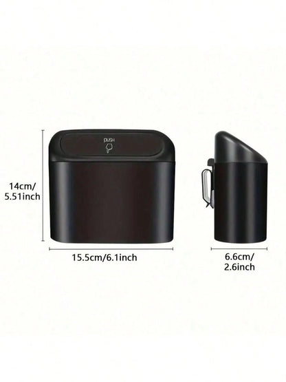 3 Pieces/Set-1 Garbage Bin+2 Roll Garbage Bags, Car Side Door Hanging Storage Box, Leak Proof Car Garbage Bin, Multifunctional Storage Box, Suitable For Cars, Homes, Offices (Black) Car Trash Can
