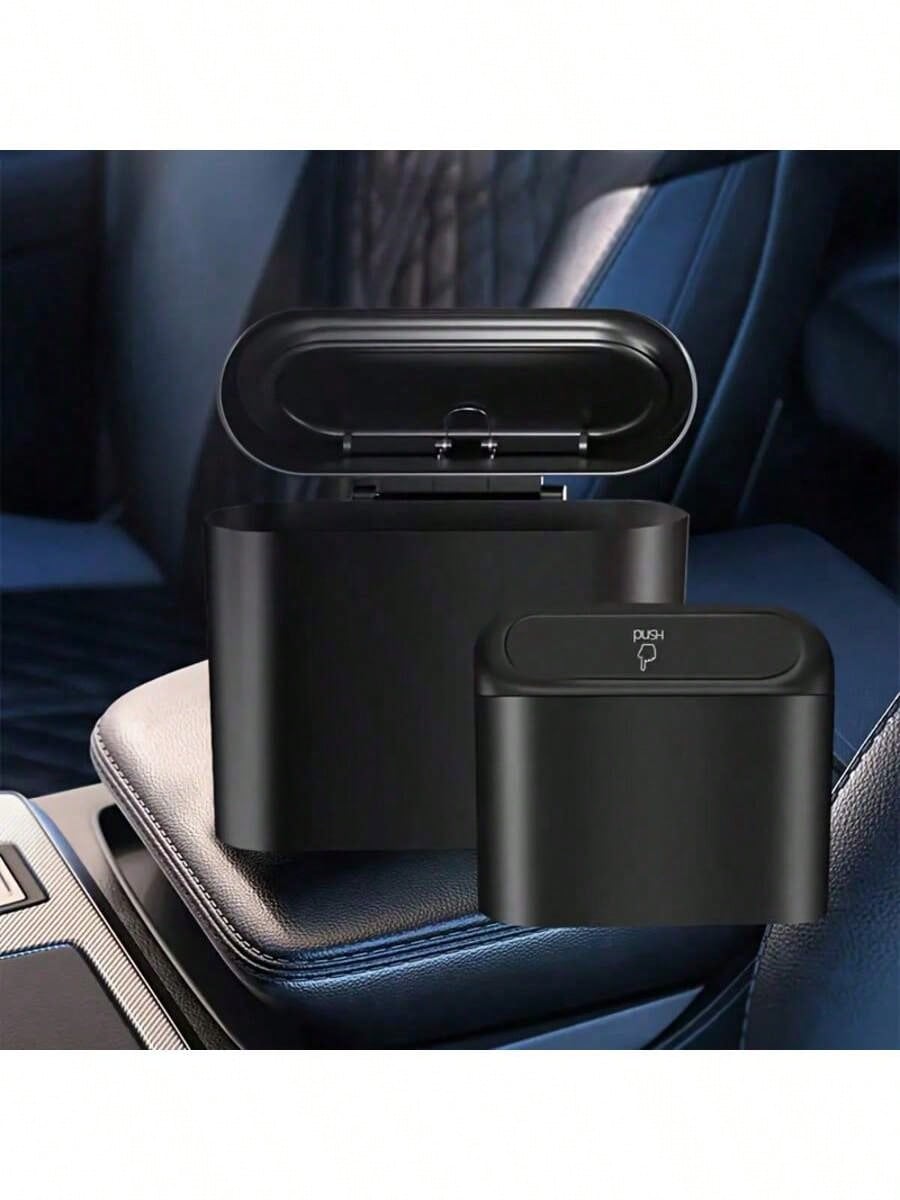 3 Pieces/Set-1 Garbage Bin+2 Roll Garbage Bags, Car Side Door Hanging Storage Box, Leak Proof Car Garbage Bin, Multifunctional Storage Box, Suitable For Cars, Homes, Offices (Black) Car Trash Can
