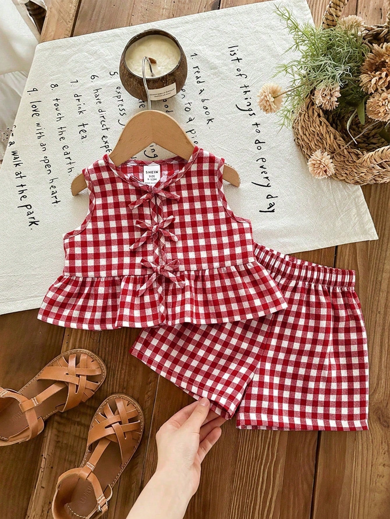 3 Sets, Get 1 Set Random. Baby Girl Knitted Striped Round Neck Vest And Shorts Set