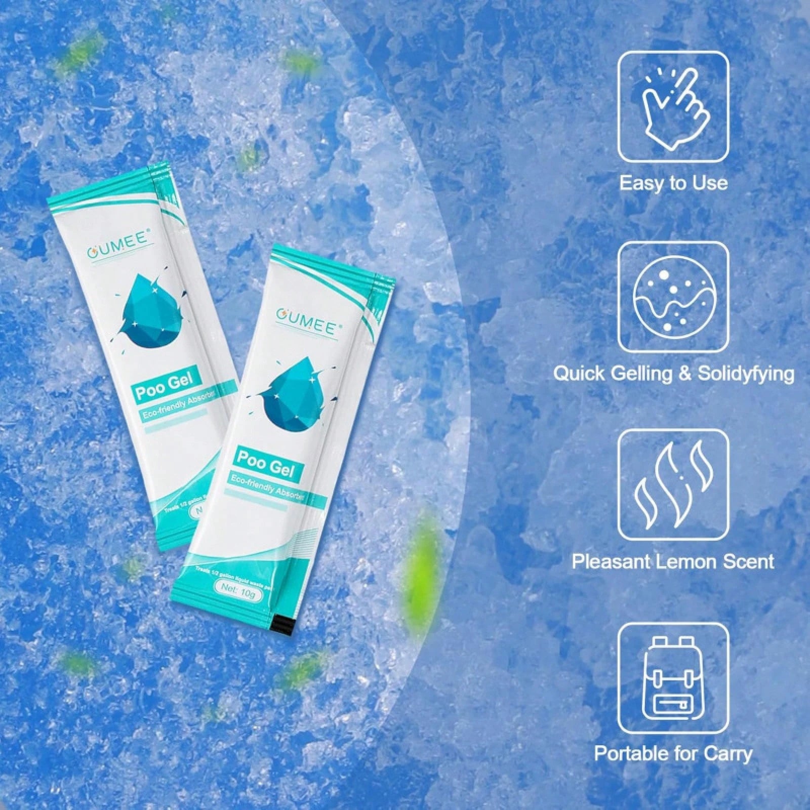30 PACK Poo Gel For Portable Toilet, Camping Toilet Powder For Potty Bags, Absorbent Gel, Portable Toilet Gel Packets For Outdoor Recreation Camping Supplies (30)