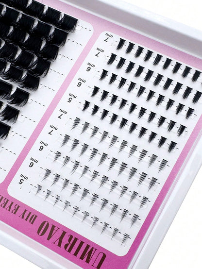 300/200D/160D/100D/60D Fluffy Lash Clusters Spikes Thick Cluster Eyelash Extensions Wispy Spiky Bottom Lashes Clusters Faux Mink Eyelash Clusters 10-28MM D Curl Individual Lashes Volume Cartoon Cluste