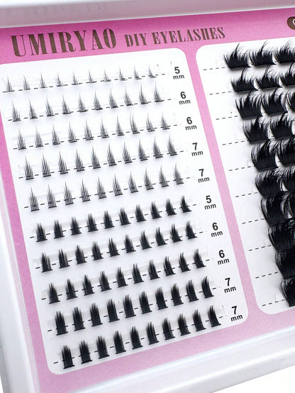 300/200D/160D/100D/60D Fluffy Lash Clusters Spikes Thick Cluster Eyelash Extensions Wispy Spiky Bottom Lashes Clusters Faux Mink Eyelash Clusters 10-28MM D Curl Individual Lashes Volume Cartoon Cluste