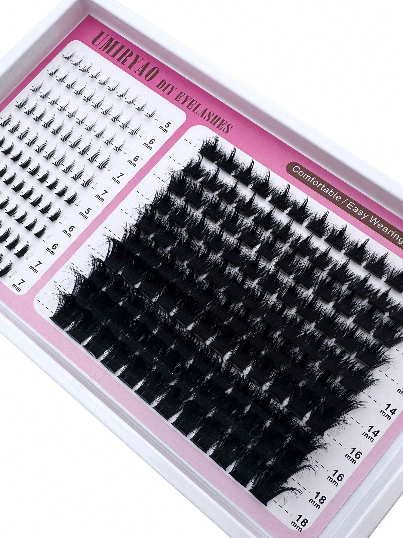 300/200D/160D/100D/60D Fluffy Lash Clusters Spikes Thick Cluster Eyelash Extensions Wispy Spiky Bottom Lashes Clusters Faux Mink Eyelash Clusters 10-28MM D Curl Individual Lashes Volume Cartoon Cluste