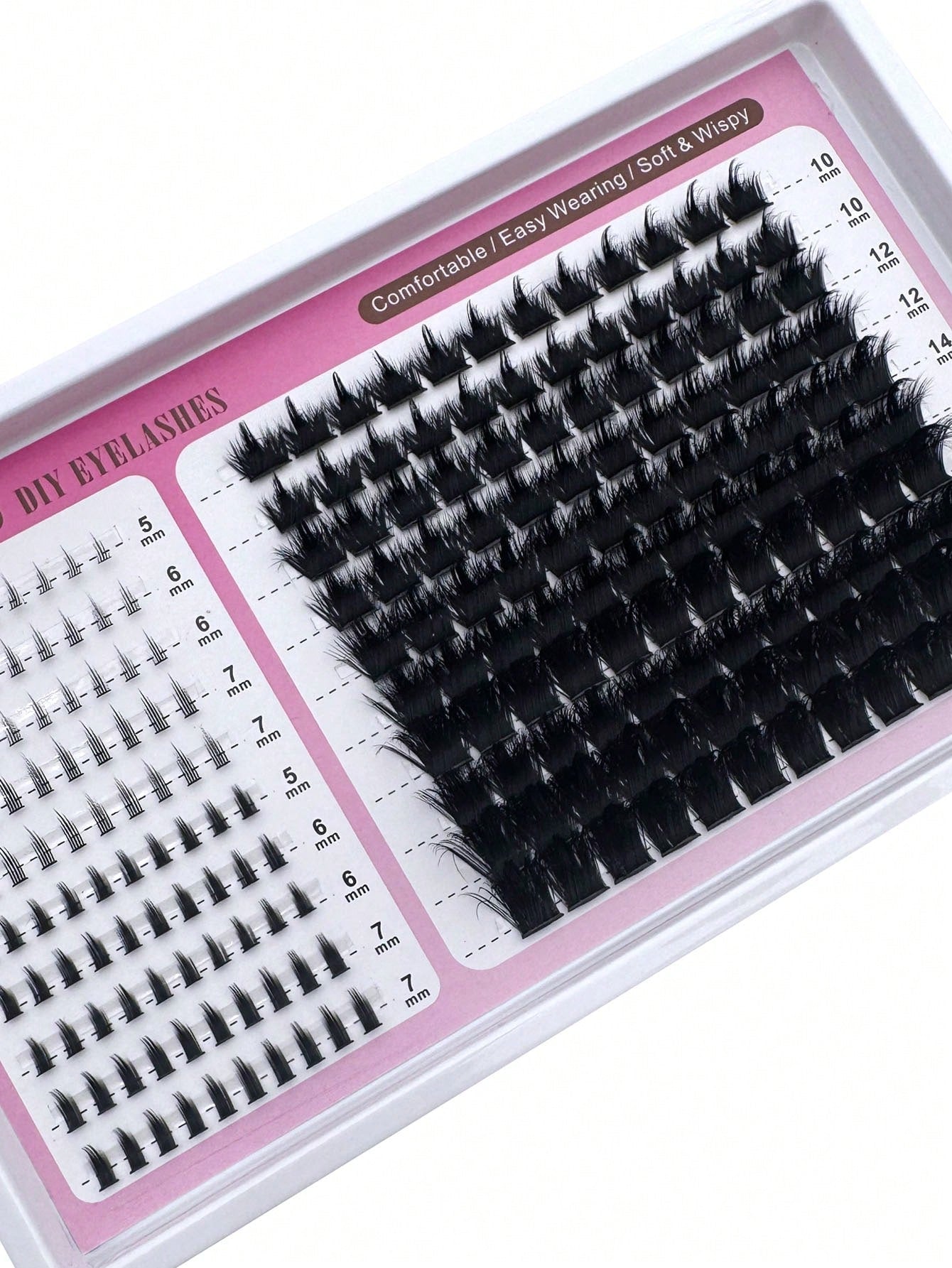 300/200D/160D/100D/60D Fluffy Lash Clusters Spikes Thick Cluster Eyelash Extensions Wispy Spiky Bottom Lashes Clusters Faux Mink Eyelash Clusters 10-28MM D Curl Individual Lashes Volume Cartoon Cluste