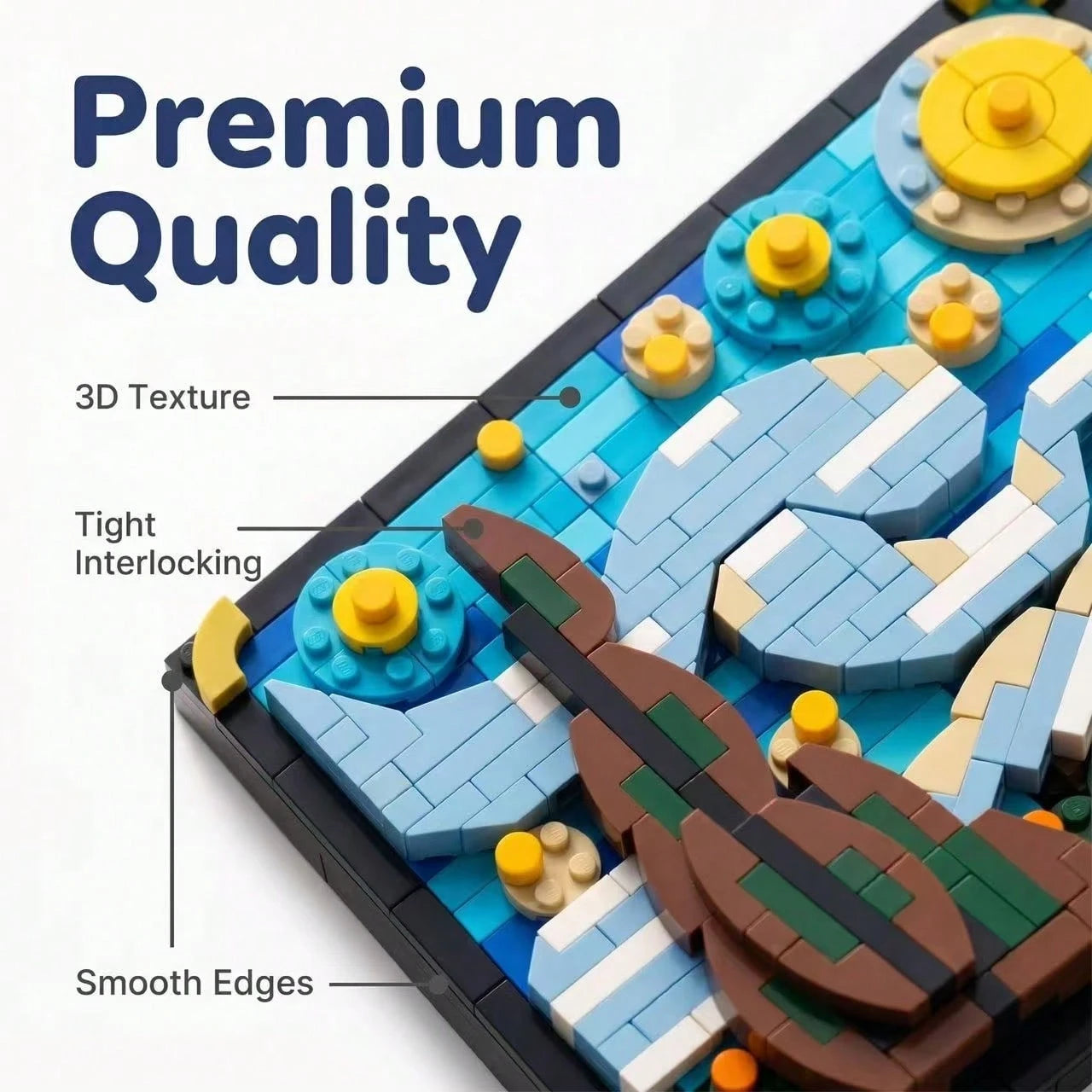 310+Pcs Mini Micro Particle Building Blocks Van Gogh Starry Night Painting Model DIY Assembly 3D Canvas Art Puzzle Desktop Decor Ornament Creative Art Gift For Adults