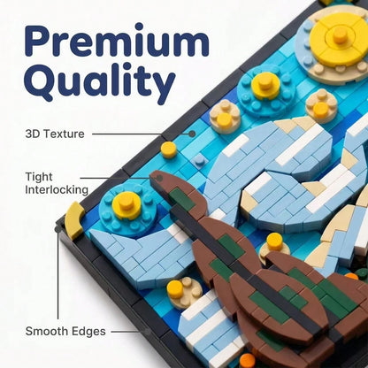 310+Pcs Mini Micro Particle Building Blocks Van Gogh Starry Night Painting Model DIY Assembly 3D Canvas Art Puzzle Desktop Decor Ornament Creative Art Gift For Adults