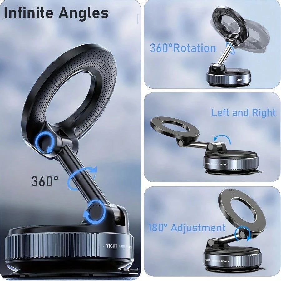 360° Adjustable Magnetic Phone Holder, Suitable For Cars/Gyms/Mirrors/Smooth Surfaces/Bathroom Mirrors, Compatible With IPhone 16/15/14 Series, Portable Folding Car Phone Holder, Compatible With All S
