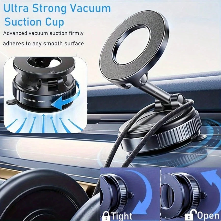 360° Adjustable Magnetic Phone Holder, Suitable For Car/Gym/Mirror/Smooth Surface/Bathroom Mirror, Universal, Foldable Car Phone Holder, Compatible With All Smartphones And Vehicles, Adjustable Height