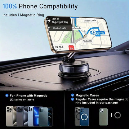 360° Adjustable Magnetic Phone Holder, Suitable For Car/Gym/Mirror/Smooth Surface/Bathroom Mirror, Universal, Foldable Car Phone Holder, Compatible With All Smartphones And Vehicles, Adjustable Height