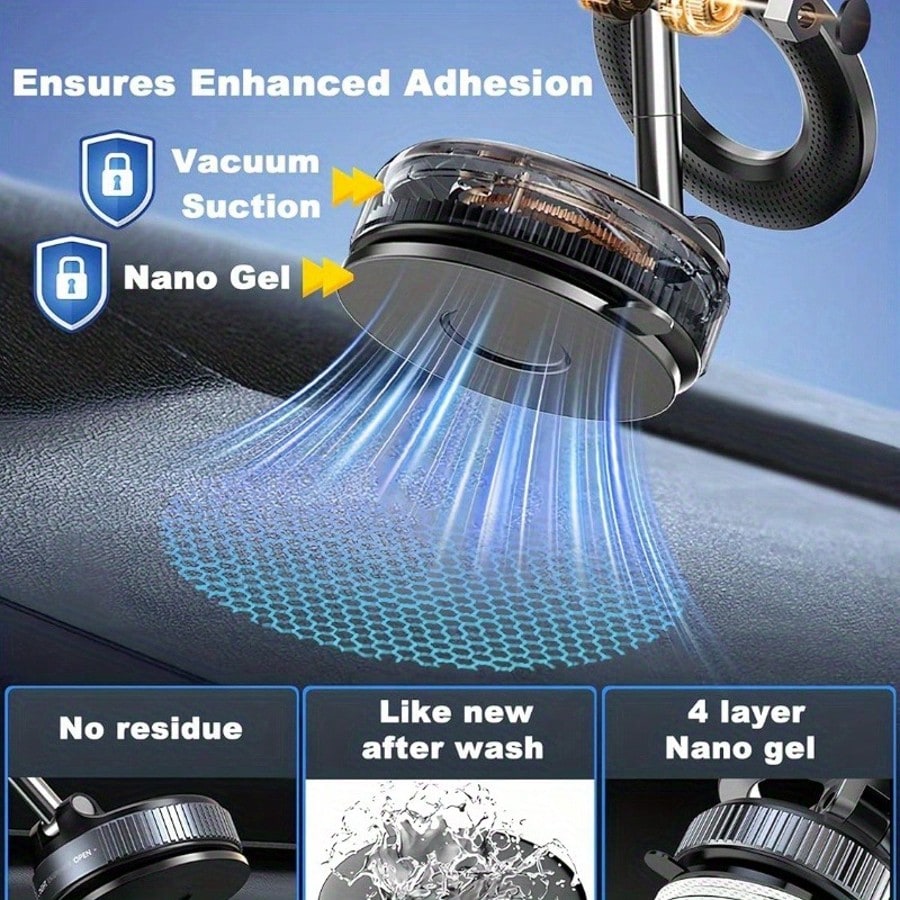360° Adjustable Magnetic Phone Holder, Suitable For Car/Gym/Mirror/Smooth Surface/Bathroom Mirror, Universal, Foldable Car Phone Holder, Compatible With All Smartphones And Vehicles, Adjustable Height