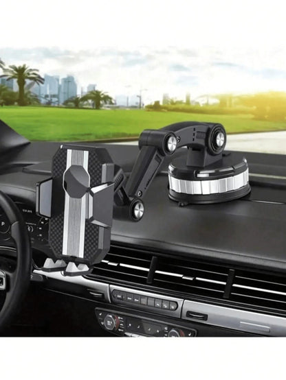 360 Degree Rotating Phone Holder- Made Of ABS Material, With Adjustable Arm And Clip Dashboard Mount, Suitable For Cars, Trucks And Construction Vehicles