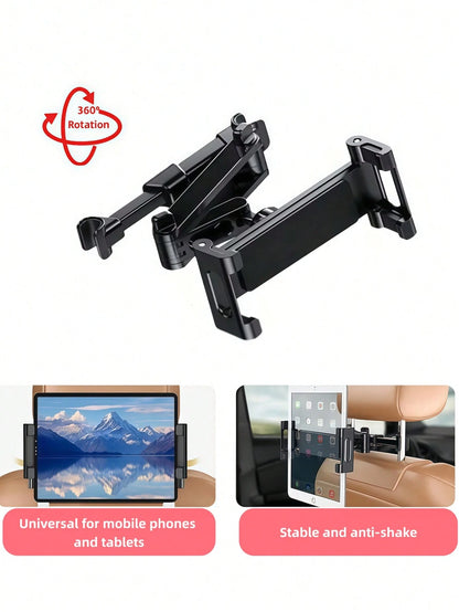 360° Rotatable & Adjustable Car Headrest Mount Holder, Fits Most Tablets, Phones, IPad Air/Mini, Switch, Suitable For Car Backseat, Travel Essential