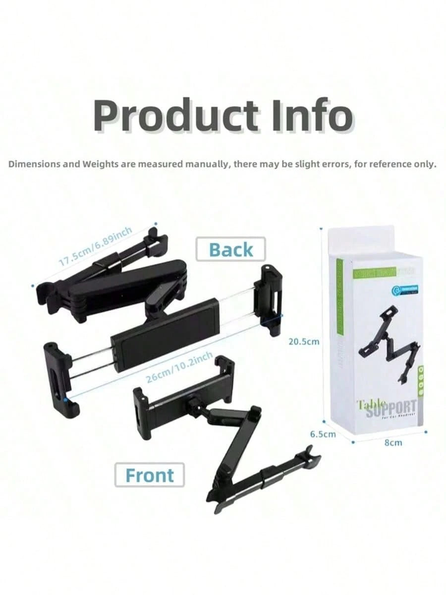 360° Rotatable & Adjustable Car Headrest Mount Holder, Fits Most Tablets, Phones, IPad Air/Mini, Switch, Suitable For Car Backseat, Travel Essential