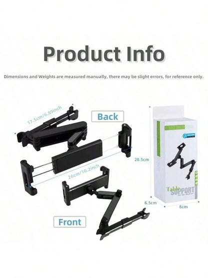 360° Rotatable & Adjustable Car Headrest Mount Holder, Fits Most Tablets, Phones, IPad Air/Mini, Switch, Suitable For Car Backseat, Travel Essential