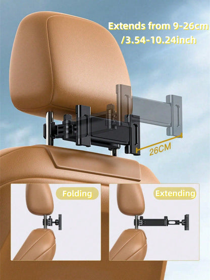 360° Rotatable & Adjustable Car Headrest Mount Holder, Fits Most Tablets, Phones, IPad Air/Mini, Switch, Suitable For Car Backseat, Travel Essential
