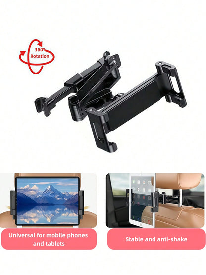 360° Rotatable & Adjustable Car Headrest Mount Holder, Fits Most Tablets, Phones, IPad Air/Mini, Switch, Suitable For Car Backseat, Travel Essential