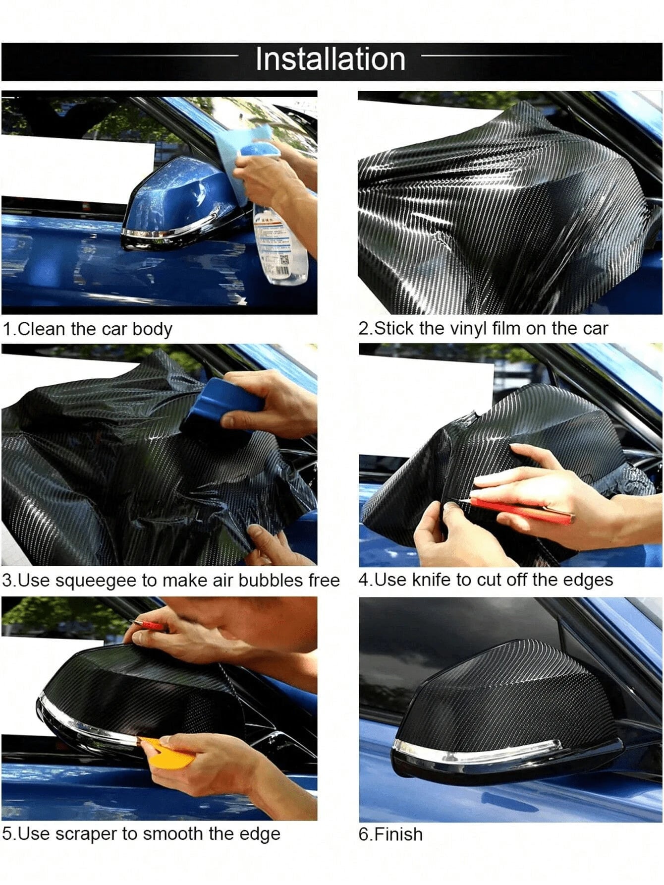 3D Carbon Fiber Texture Car Wrap Film 30cm*127cm Self-Adhesive Waterproof Scratch-Resistant Bubble-Free PVC Decorative Sticker Suitable For Car Body/Computer/Motorcycle/Furniture