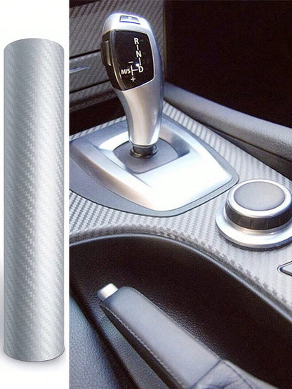 3D Carbon Fiber Texture Car Wrap Film 30cm*127cm Self-Adhesive Waterproof Scratch-Resistant Bubble-Free PVC Decorative Sticker Suitable For Car Body/Computer/Motorcycle/Furniture
