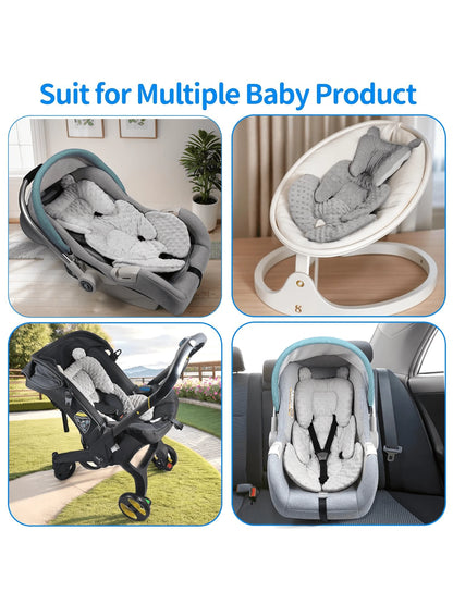 3in1 Baby CarSeat Head Support For Infant, Reversible Soft Infant Car Seat Insert Newborn Boy Girl, Breathable Head Body Support Pillow Cushion