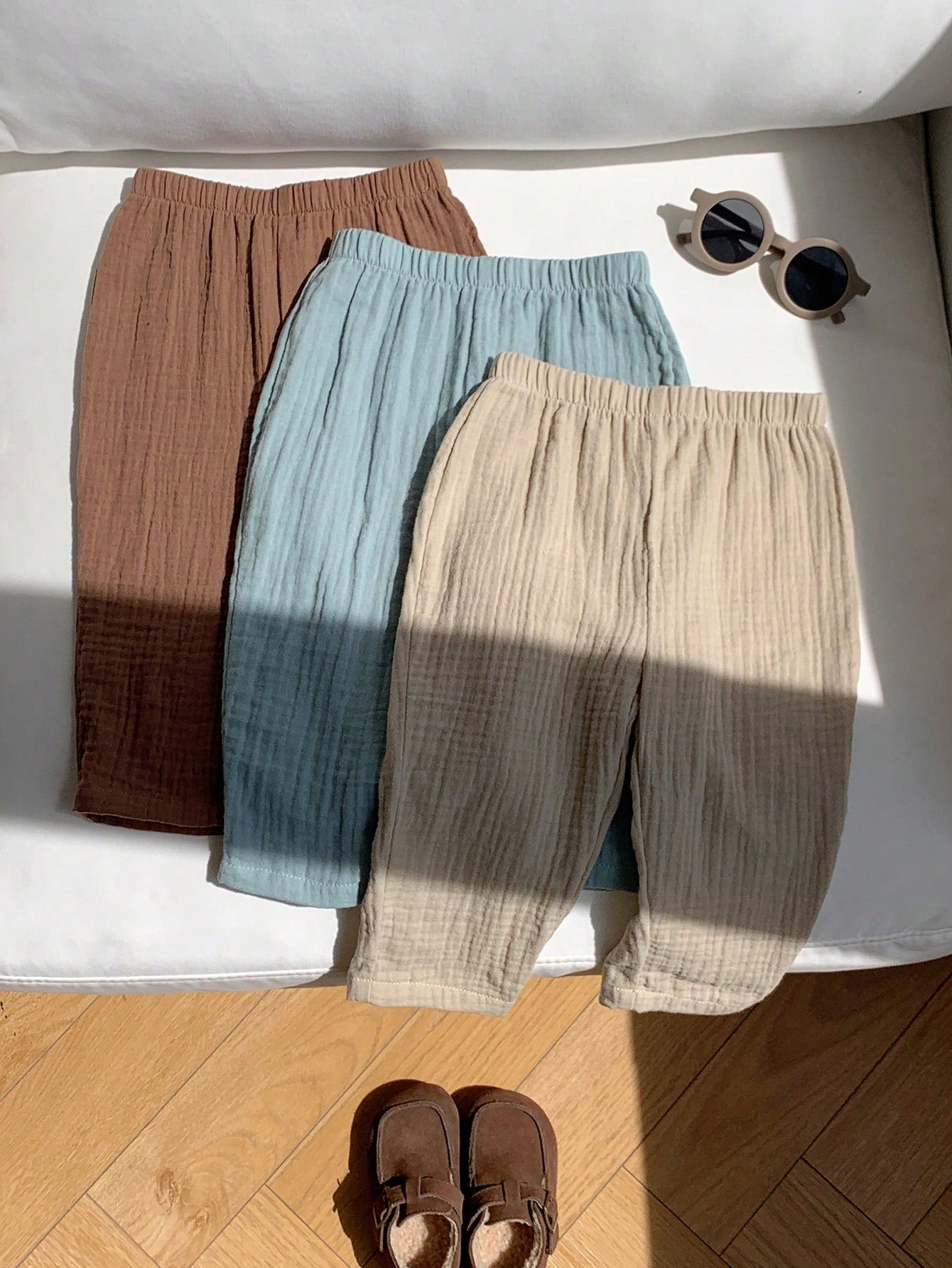 3pcs Baby Boy Young Boys Cute Casual Versatile Comfortable Skin-Friendly Soft Solid Color Elastic Waist Long Pants Set Fall Clothes