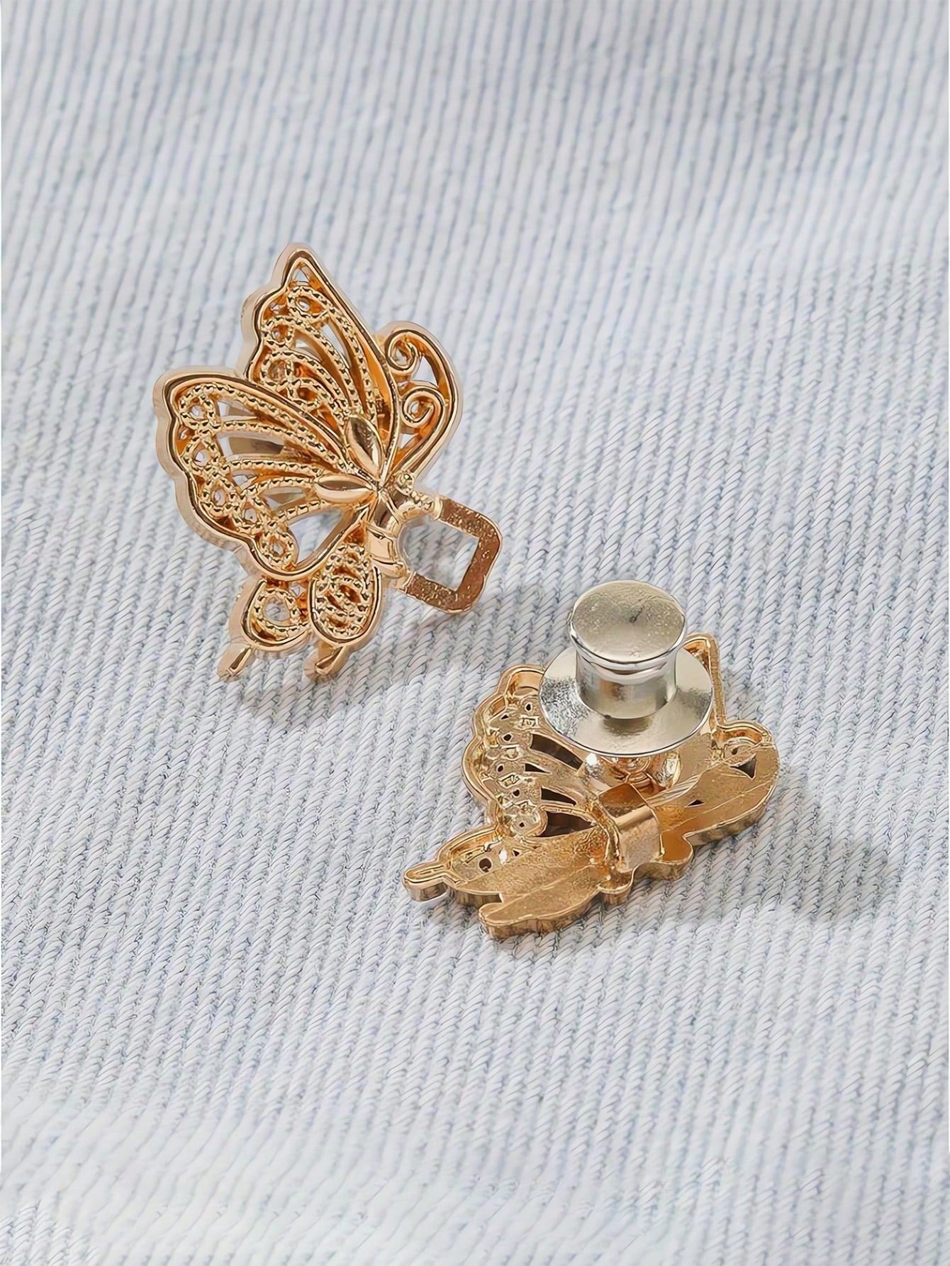 3pcs High Quality Butterfly Waist Cincher Clips, Detachable Fashion Pants Clips Suitable For Jeans, Skirts, Trousers, Bags, For Women And Girls