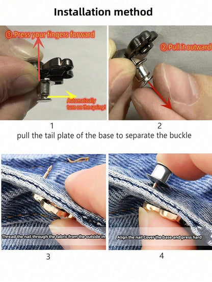 3pcs High Quality Butterfly Waist Cincher Clips, Detachable Fashion Pants Clips Suitable For Jeans, Skirts, Trousers, Bags, For Women And Girls