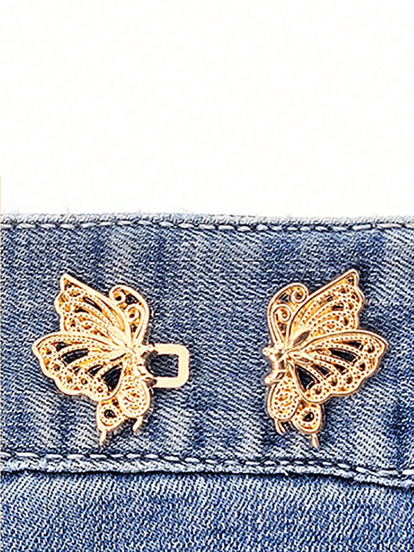 3pcs High Quality Butterfly Waist Cincher Clips, Detachable Fashion Pants Clips Suitable For Jeans, Skirts, Trousers, Bags, For Women And Girls