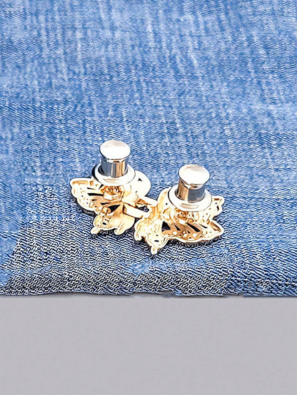 3pcs High Quality Butterfly Waist Cincher Clips, Detachable Fashion Pants Clips Suitable For Jeans, Skirts, Trousers, Bags, For Women And Girls