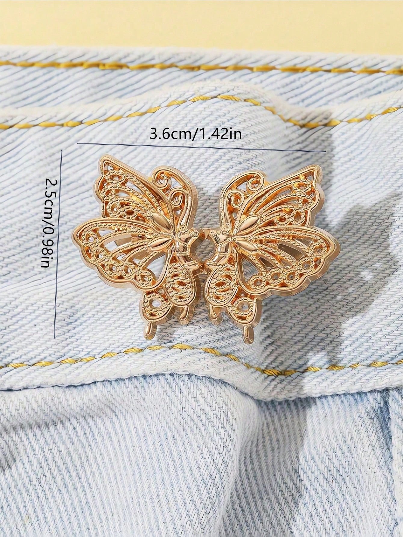 3pcs High Quality Butterfly Waist Cincher Clips, Detachable Fashion Pants Clips Suitable For Jeans, Skirts, Trousers, Bags, For Women And Girls