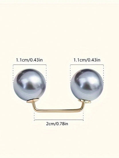 3pcs Pearl Brooch Pins For Clothing, Anti-Slip Pin For Dress Waist Cinching, Collar Adjusting, Scarf Securing, Fashion Accessories, 0.43in Faux Pearl Button