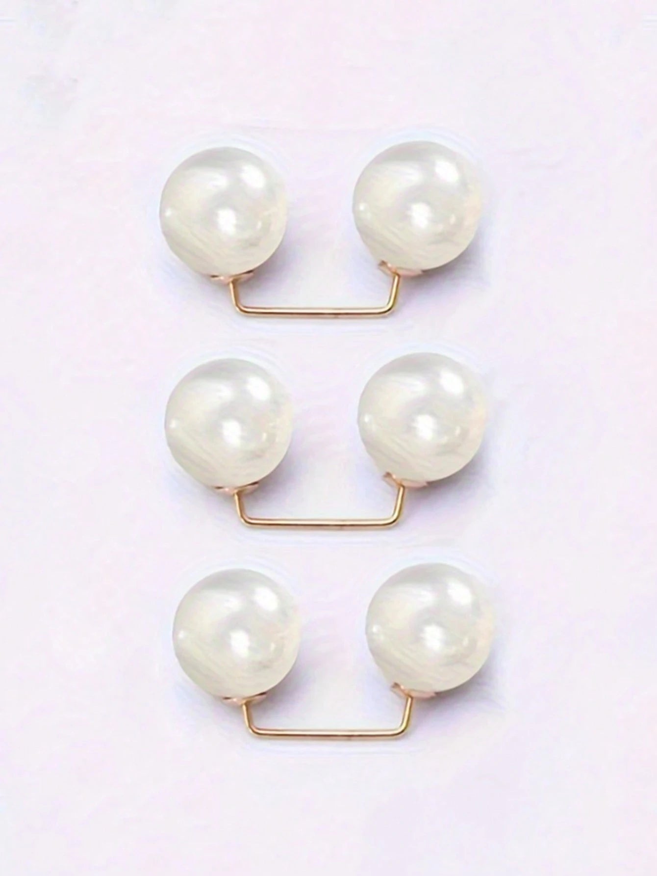 3pcs Pearl Brooch Pins For Clothing, Anti-Slip Pin For Dress Waist Cinching, Collar Adjusting, Scarf Securing, Fashion Accessories, 0.43in Faux Pearl Button