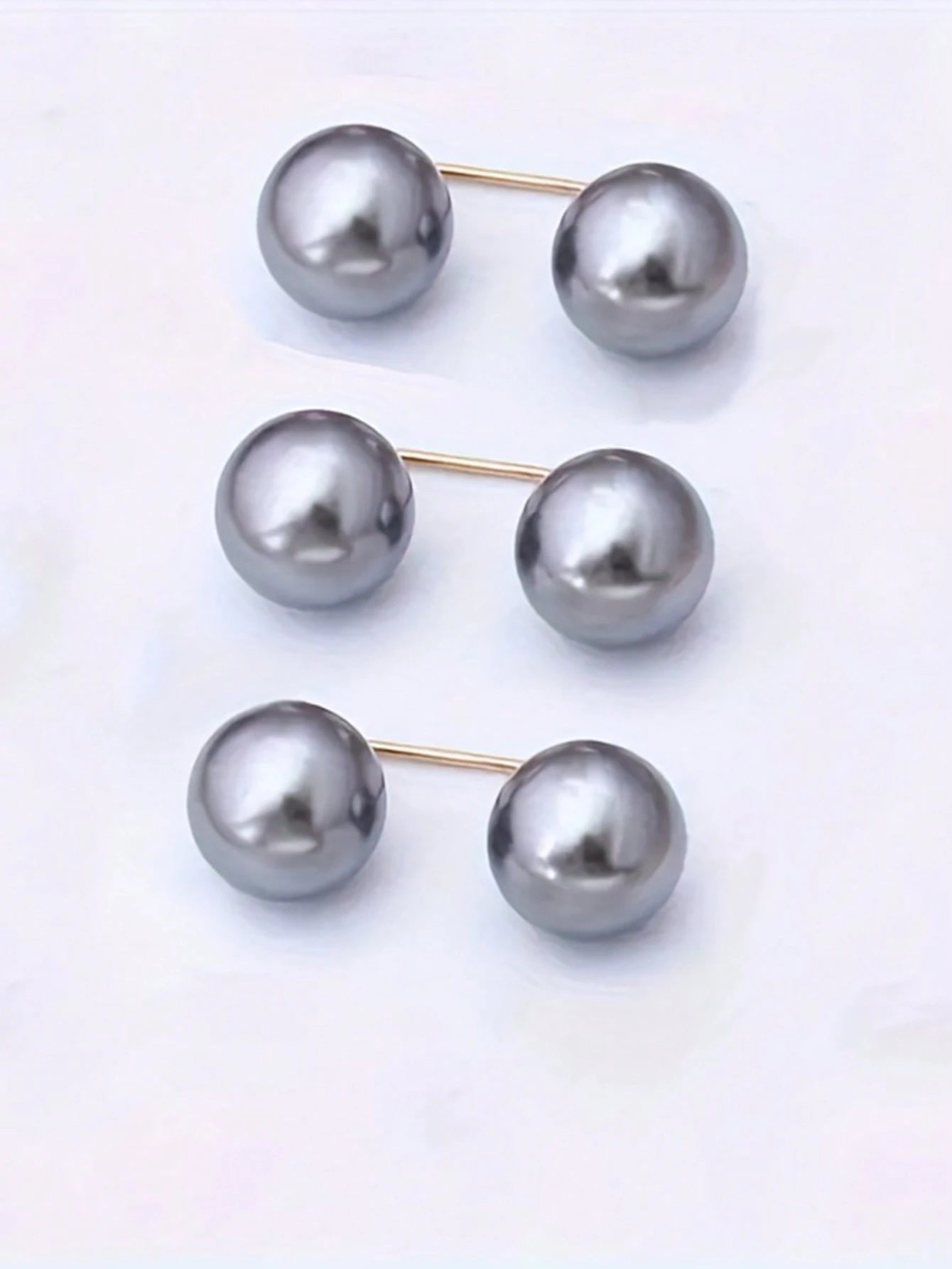 3pcs Pearl Brooch Pins For Clothing, Anti-Slip Pin For Dress Waist Cinching, Collar Adjusting, Scarf Securing, Fashion Accessories, 0.43in Faux Pearl Button