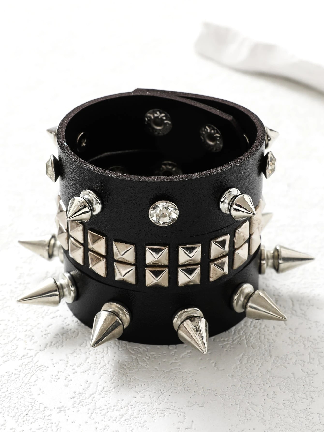 3pcs Personalized Simple Punk Dark Rock Style Men's Pu Leather Bracelet, Couple Bracelet, Student Bracelet